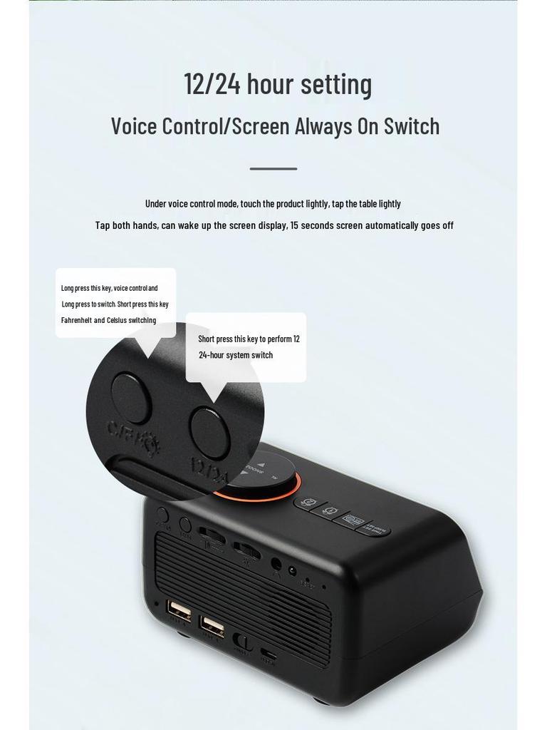 2022 Digital Alarm Clock with Large Screen, FM Radio, Perpetual Calendar, and Snooze Function