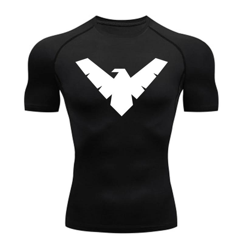 Maglia Compressiva Manica Corta Estiva Uomo Top Sportivo T-shirt da Corsa Asciugatura Rapida Palestra Allenamento