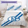 FC Schalke 04 Muster Bettwäsche Steppdecken-Set Bettbezug Kissenbezug Heimdekoration Geburtstagsgeschenk (1 Bettbezug + 2 Kissenbezüge (ohne Füllung))50