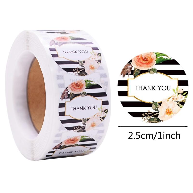 500pcs Round Labels Thank You Gift Sealing Sticker Kraft Paper Candy Gift Box Bag Wedding Holiday birthday party decoration tags