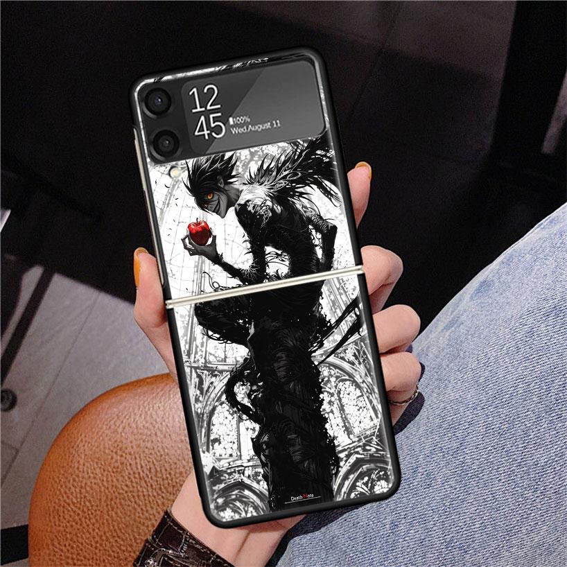 N-Note D-Death Anime Ryuk Phone Case For Samsung Z Flip 7 6 5 4 3 Galaxy ZFlip7 ZFlip6 ZFlip5 ZFlip4 ZFlip3 5G Print Cover