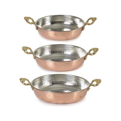 Handmade Copper Pan, 3-Piece Copper Pan and Skillet Set, Copper Omelette Pan, Copper Egg Frying Pan