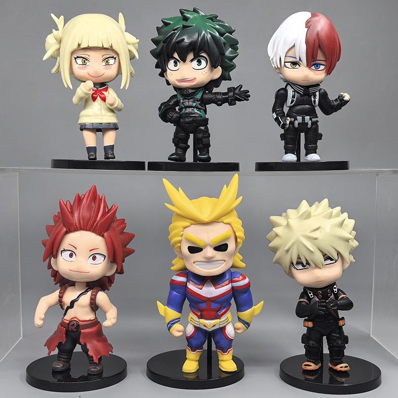 My Hero Academia Chibi Figure Set, Anime Collectible Model Toy, Cute Desktop Decor Gift for Mha Fans