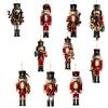 Rustic Christmas Tree Pendants Nutcracker Ornaments, Durable Wooden Hanging Figurines, Country Style Retro Holiday Gift Tags Decorations, for