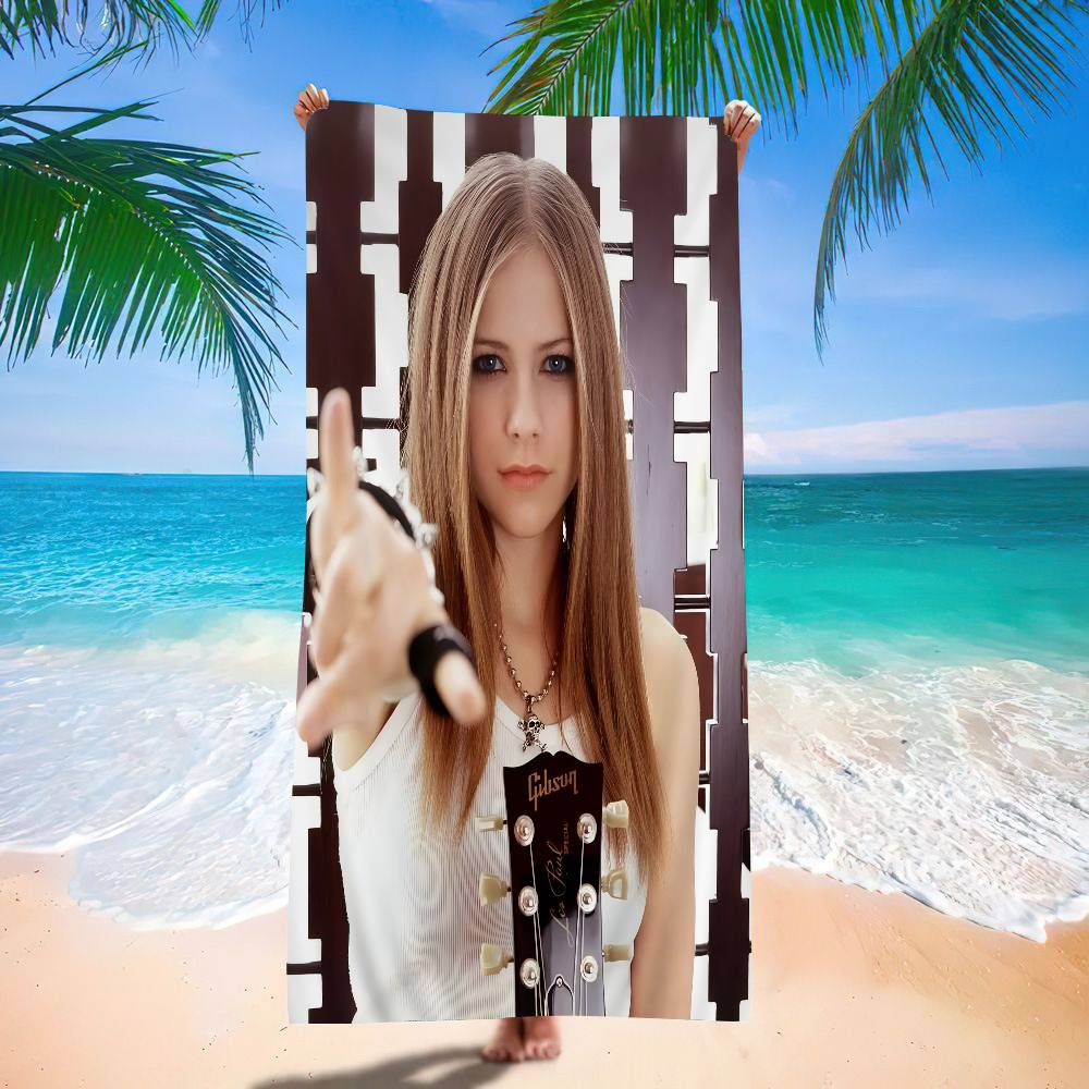 Singer A-Avril R-Ramona Lavigne Beach Towels Shower Towel Sauna Travel Spa Microfiber Quick Dry Gym Accessories Cute Room Decor