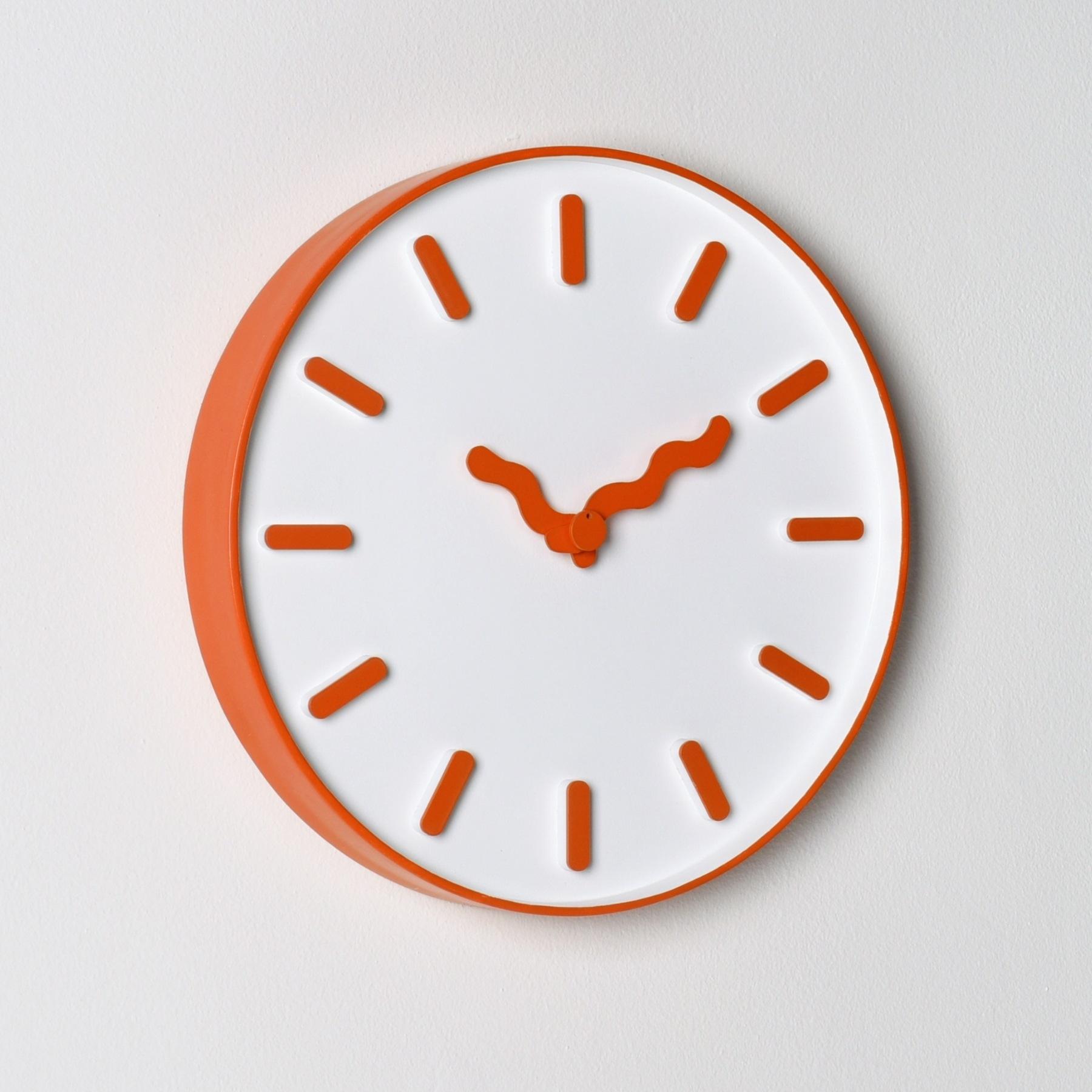 

Hermès Orange Italian Minimalist Modern Clock Wall Clock Living Room Dining Room White Wall Sun Movement Quartz Clock Hermès Orange - 30 × 30cm --21