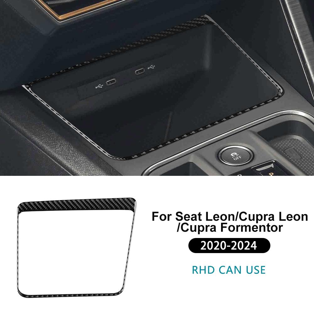 For Seat Leon MK4 Cupra Leon Cupra Formentor 2020-2025 2025 2025 Soft Carbon Fiber Sticker LHD RHD Car Wireless Charging Frame
