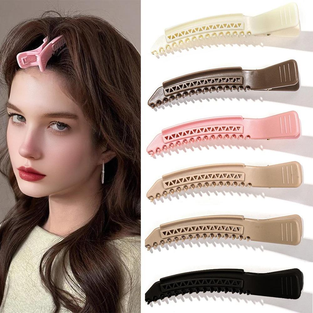 New Simple Hairpin Positioning Clip with Teeth Hairpin Natural Fluffy High Cranial Top Seamless Clip Hair Accessories
