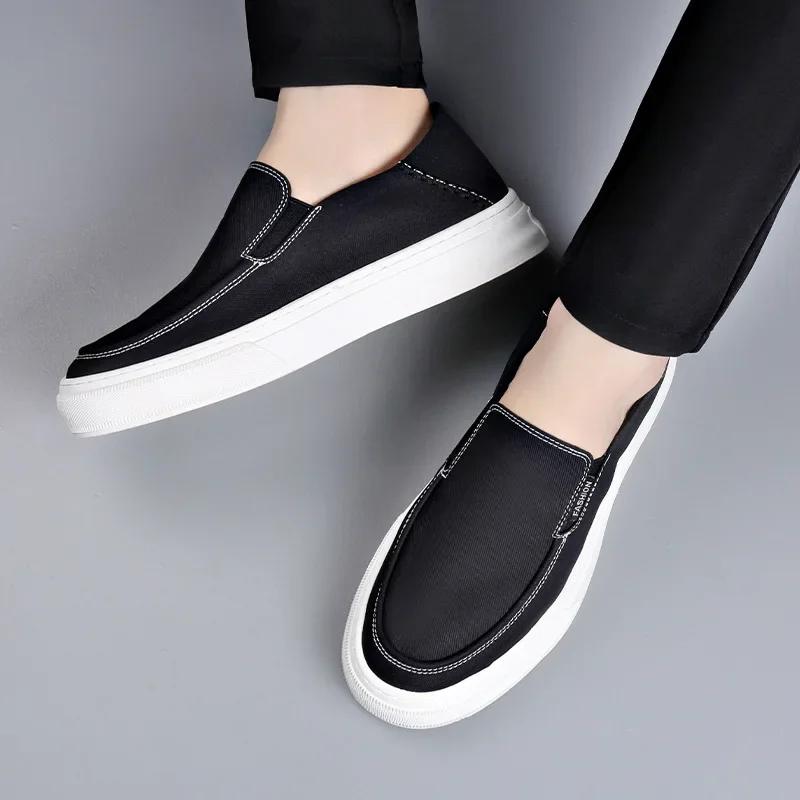 Fashion Designer New Net Thick Soled Man Canvas Shoes Spring Autumn Fashion Retro Slip-on Breathable Lightweight Outdoor Men's Sneakers