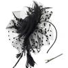Girls Hoop Bridal Elastic Design Feather Hair Floral Hairpin Flower Headdress