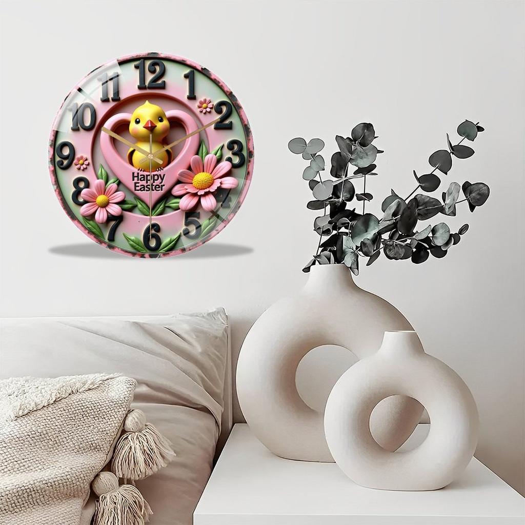 12 Inch Diameter Glass Wall Clock Highly Recommended by Interior Designers