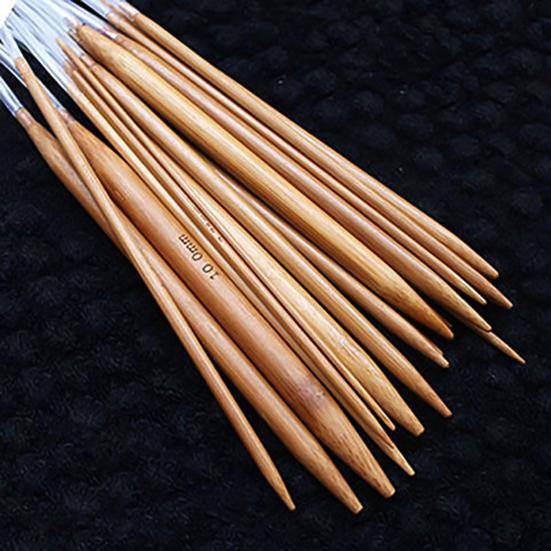 Agulhas de tricô circulares, toque confortável, convenientes, flexíveis, bambu, agulhas circulares para luvas