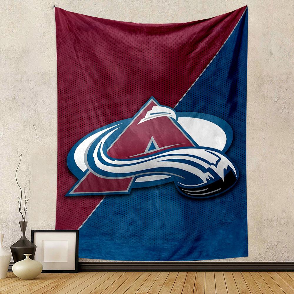 Red and Blue Avalanche Logo Design Patterned Tapestry Decorative Wall Hanging, Home Bedroom Living Room Decor