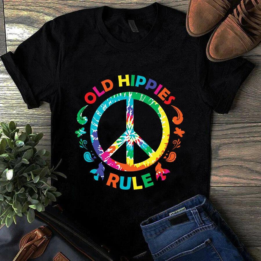 Old Hippies Rule Hippie Retro Vintage Men s and Women s T-shirts XXXXL