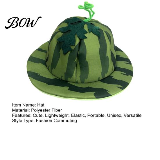 Playful Summer Beach Hat Watermelon Party Hat, Wide Brim Sun Visor for Costume Parties, Decorative Fruit Pattern Lightweight Elastic Unisex