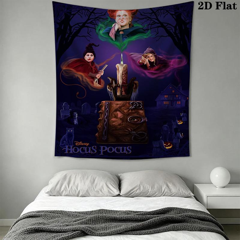 Hocus Pocus 3 Hour Tapestry Wallmounted Background Cloth Soft Christmas Gift Atmospheric Background Cloth