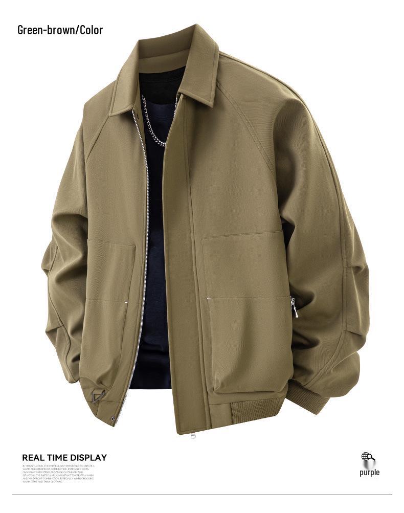 Men's Water-Repellent Casual Workwear Jacket: Loose, Comfortable, Versatile, Trendy Spring & Fall Outerwear
