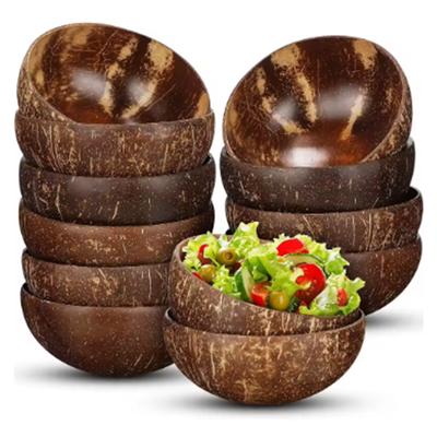 Kokosové misky na servírování Dřevěná miska na salát Dřevěná opakovaně použitelná miska Servírovací náčiní Mísy z přírodních kokosových skořápek Snídaně