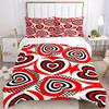 3pcs Heart-patterned Bedding Set, Breathable and Soft, Suitable for All Seasons, Ideal for Home Use, Suitable for Bedroom Decor 21142