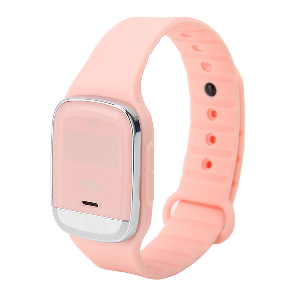 Ultrasonic Repellent Bracelet Portable Rechargeable Electronic Watch for Body Temperature Monitoring Pink