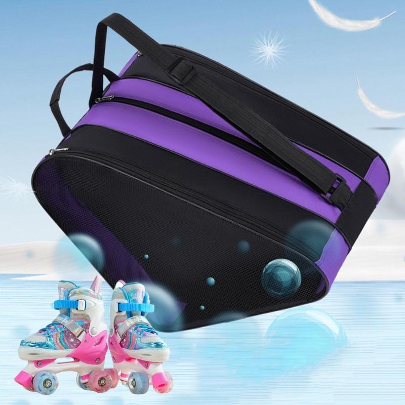 Skate Shoes Storage Bag Adjustable Strap Ice Skating Shoulder Bag Kids Inline Skate Pouches Ice Skating Bag Enduring