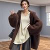 Womens V-Neck Chunky Knit Cardigan Sweater Winter Loose Fit Warm Wool Blend Open Front Coat