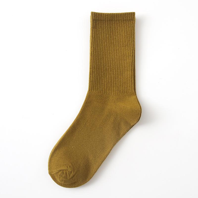 

Жіночі весняно-осінні тонкі однотонні шкарпетки-гольфи цукеркового кольору 1 pair зелений/коричневий