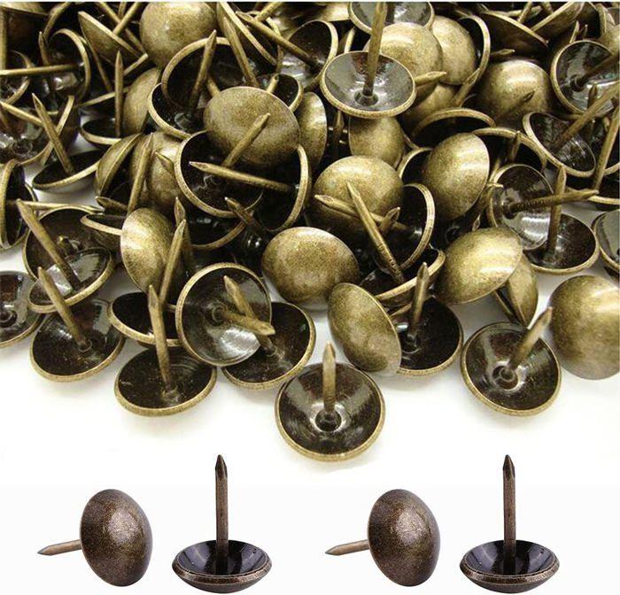 500 Clous de tapissier décoratifs bronze - Tête Ø11 mm, longueur 17 mm, métal pour meubles et DIY