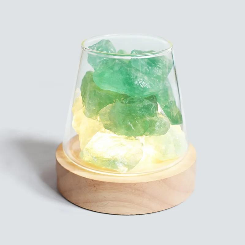 D2 Novelty Natural Himalayan Salt Table Lamp Night Light Natural Raw Stones Crystal Essential Oil Diffuser Light Gift Decor Lamp