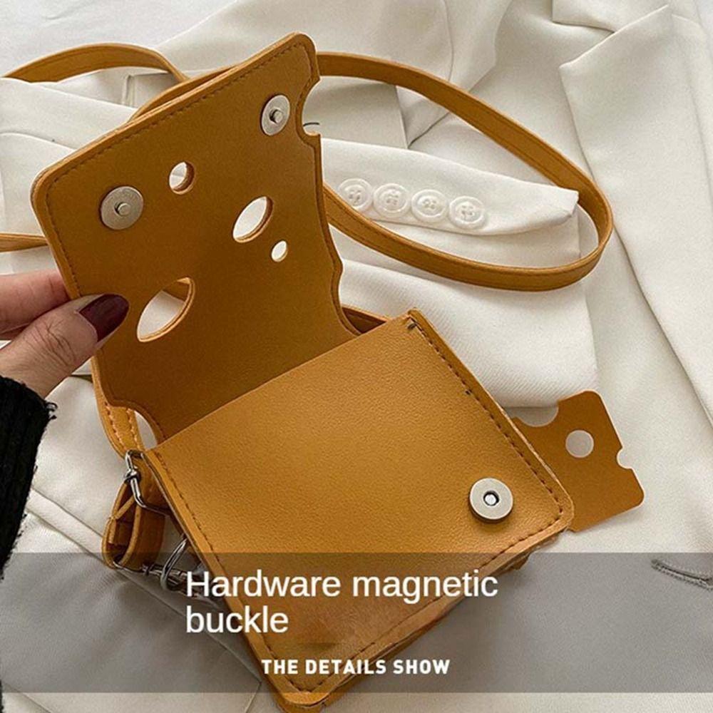 Triangle Cheese Shaped Bag Pu Leather Crossbody Bag Cute Mini Shoulder Bag Girls