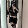Ladies' Sexy Lingerie Sexy Role-playing Uniform Seductive Hollow Out Skirt Hot Policewoman Nightclub Flirting Suit