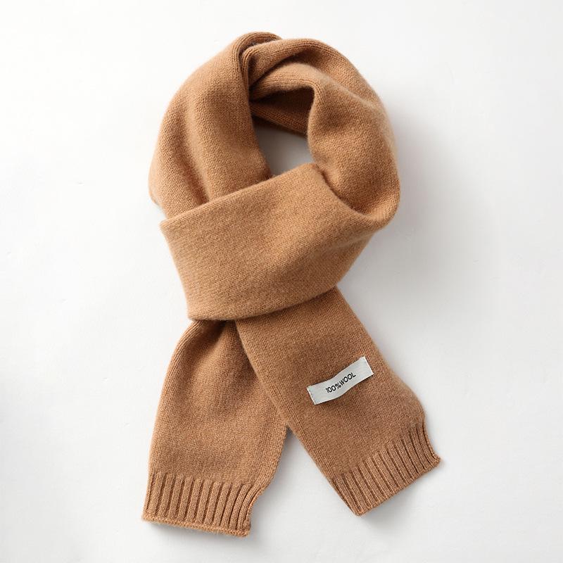 Dziecięcy szalik z dzianiny 100% wełny, uniwersalny komin w stylu koreańskim dla chłopców i dziewcząt, idealny na jesień/zimę.