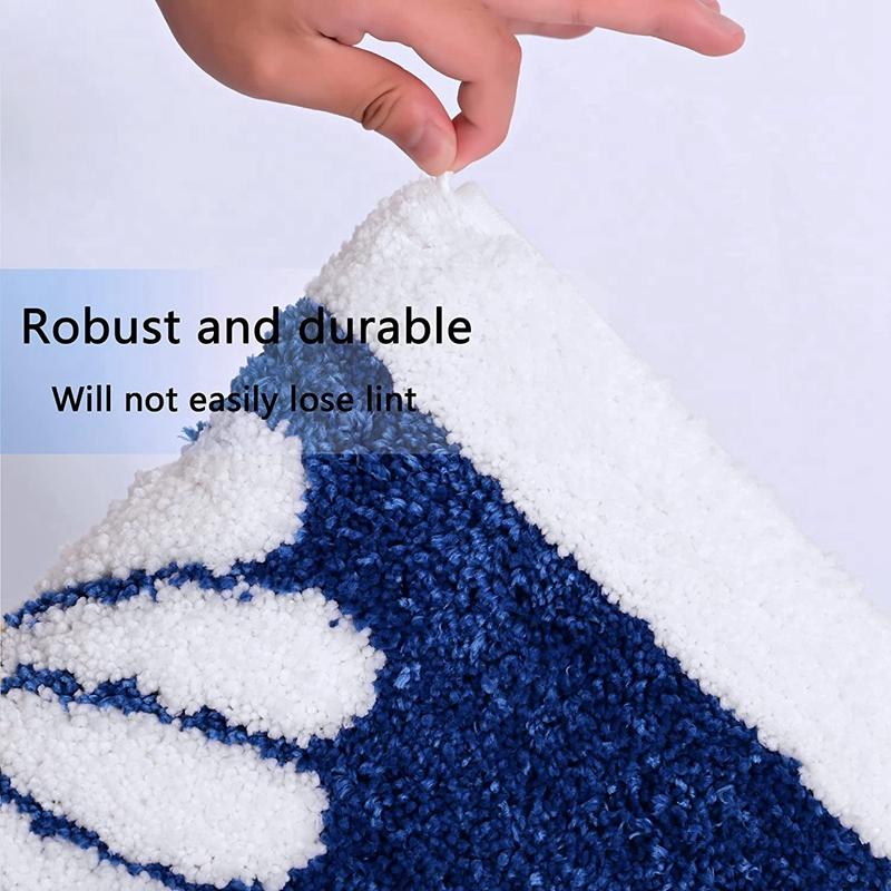 Inyahome Daisy Bath Mat Cute Decor Rug Flower Mats Non Slip Shower Microfiber Bathmats Floor Carpet Machine Washable Bathtub Mat