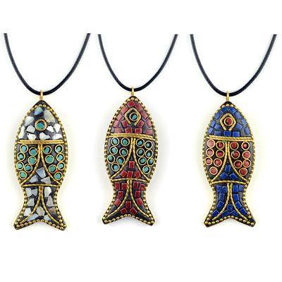 Nepal Hand Crafted Fish Pendant Creative Necklace Style Necklace Sweater Necklace
