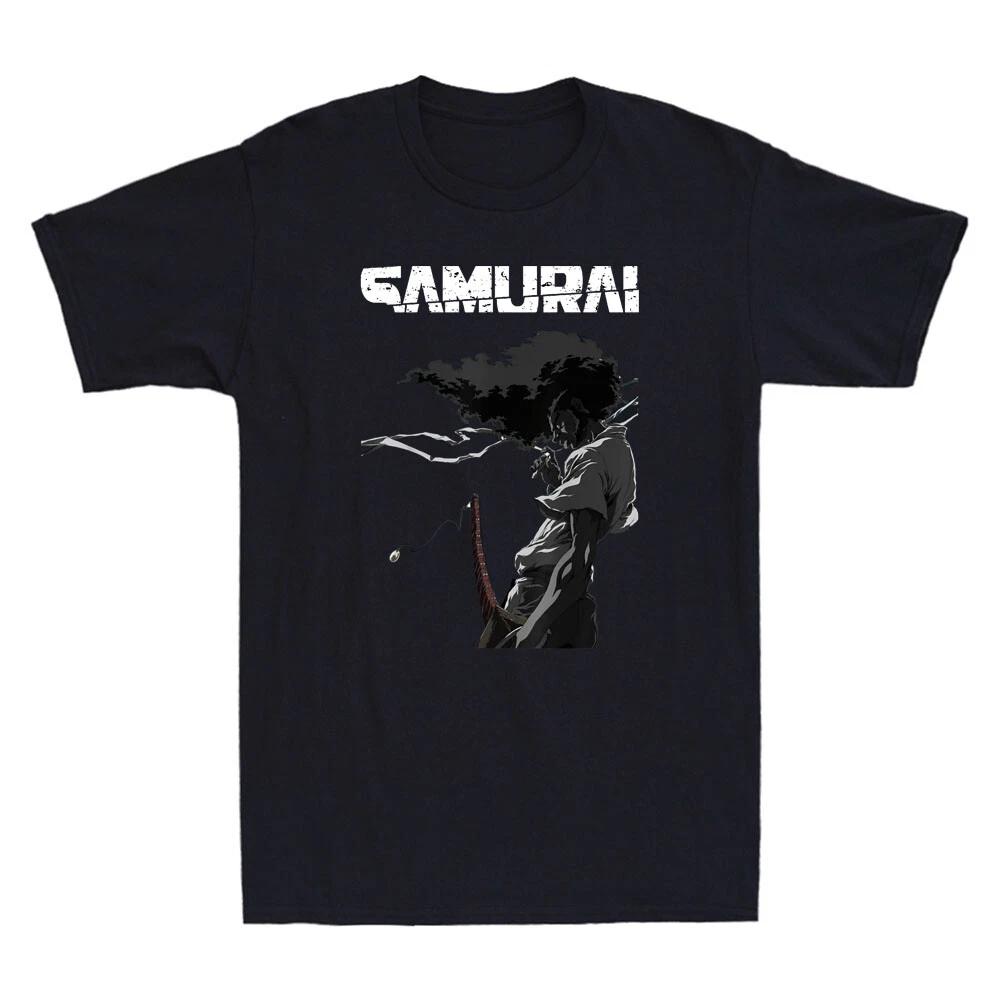 The Coolest Afro Samurai Japanese Anime Funny Cartoon Meme Vintage Men s T-Shirt L