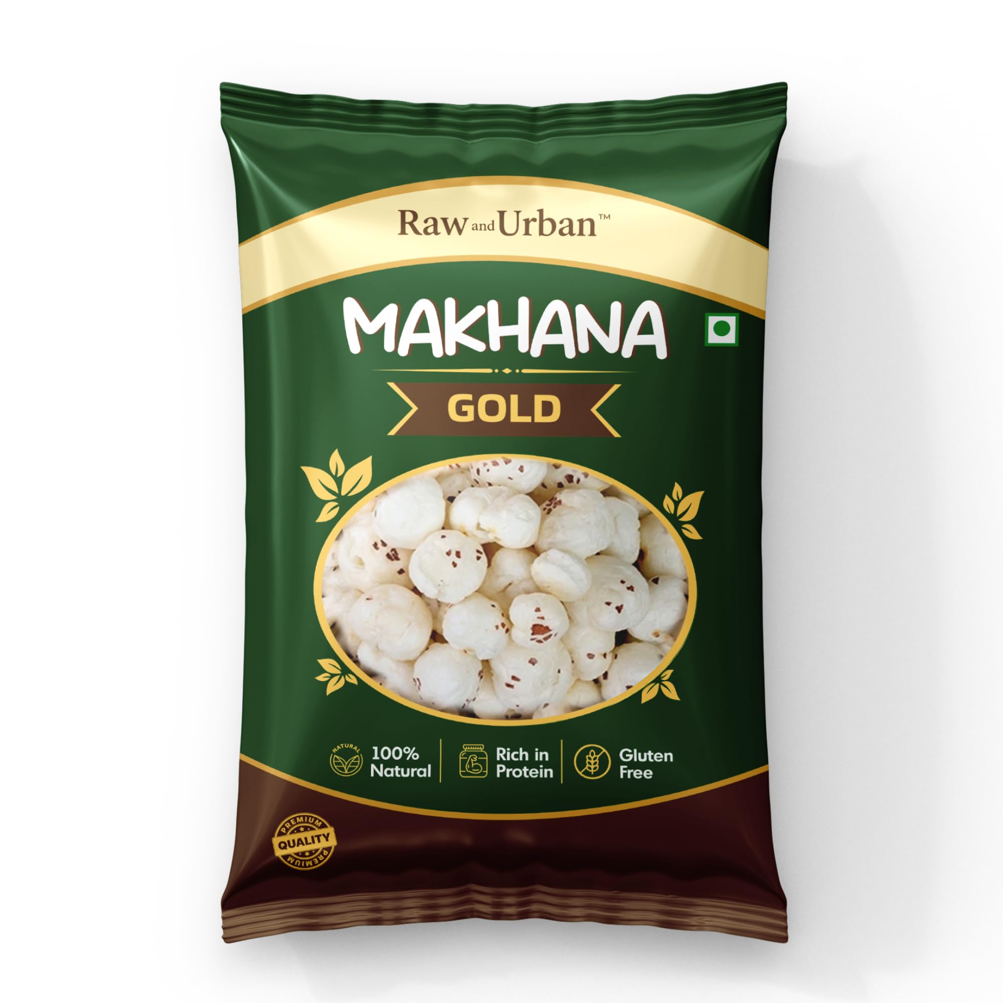 

Raw & Urban Makhana Gold Premium Foxnuts 100g | 100% Natural Lotus Seeds | High Protein Low Calorie Healthy Snack | Gluten Free | No Preservative