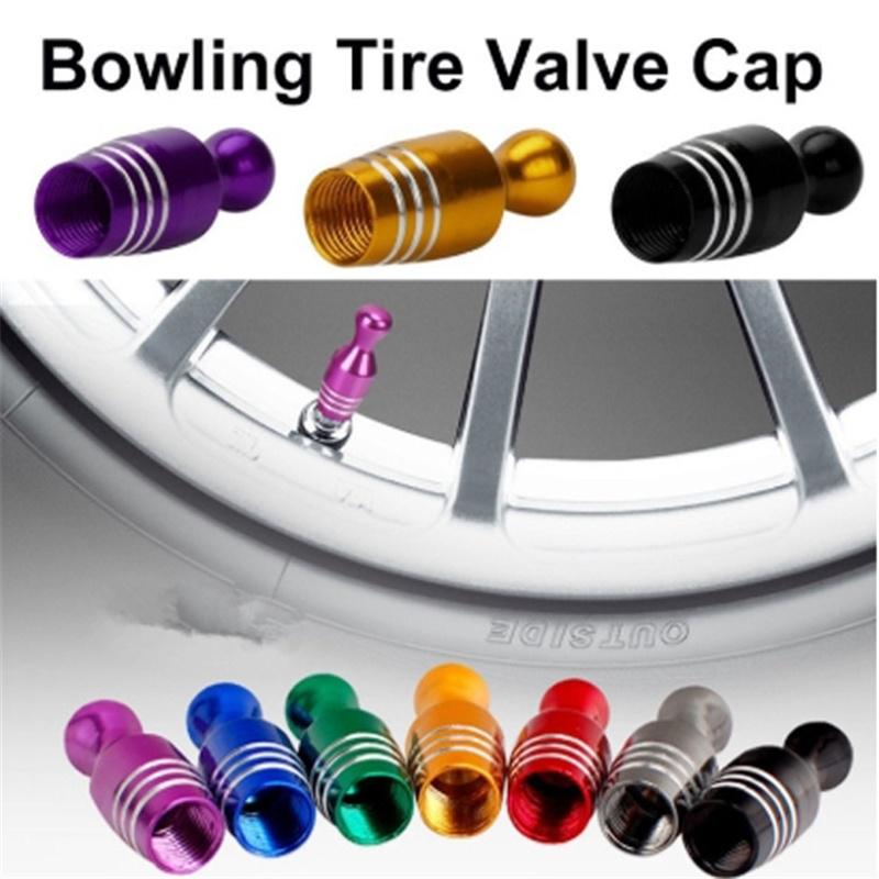 Bowling Type Car Wheel Tire Caps Aluminum Alloy Valve Caps Car-styling