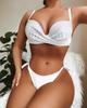 Women's Swimsuit Solid Color Underwire Hard Cup Sexy Side Ties Bikini Set Beachwear Bathing Suits