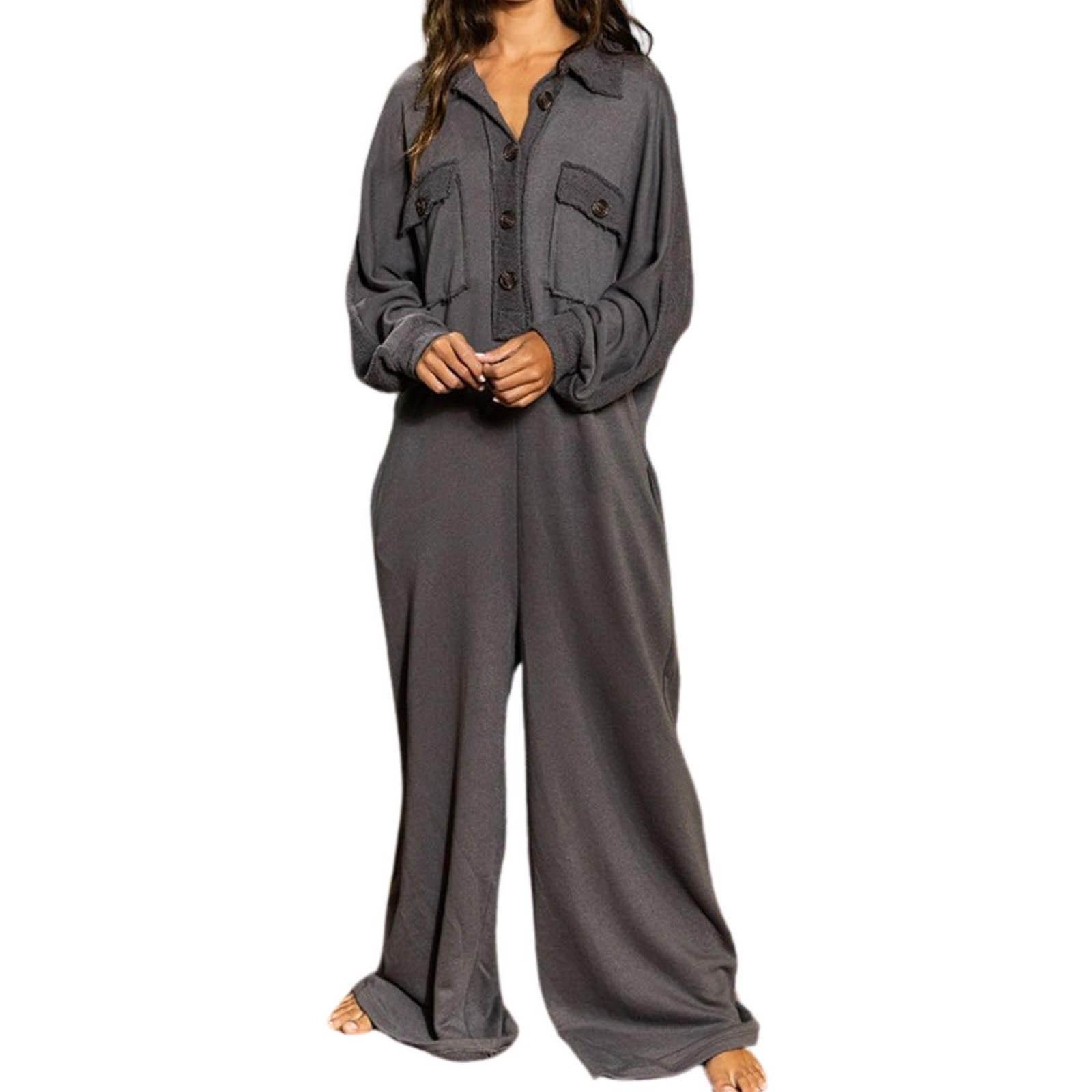 

Женский повседневный комбинезон с длинным рукавом и карманами M