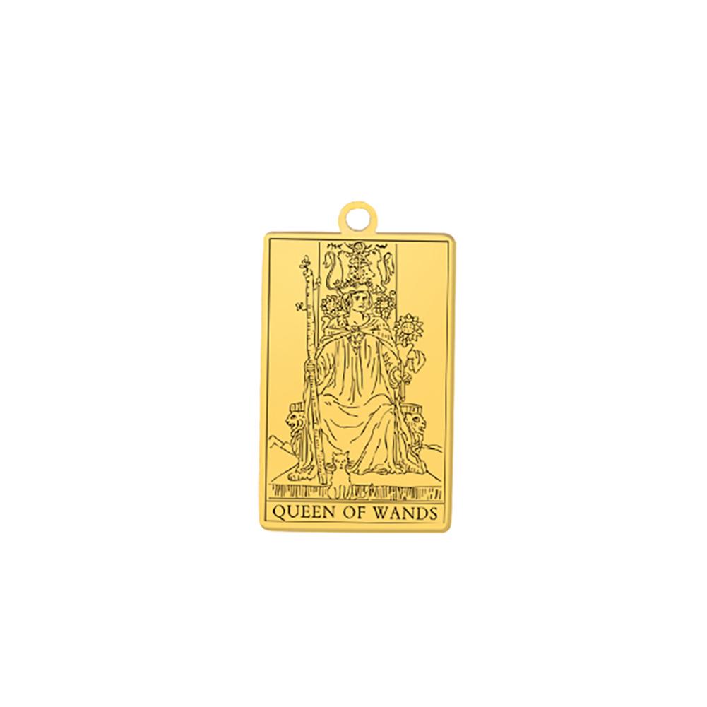 LIKGREAT Stainless Steel Tarot Cards Pendant The Suit of Cups Wands Minor Arcana Tarot Jewelry Vintage Astrology Amulet
