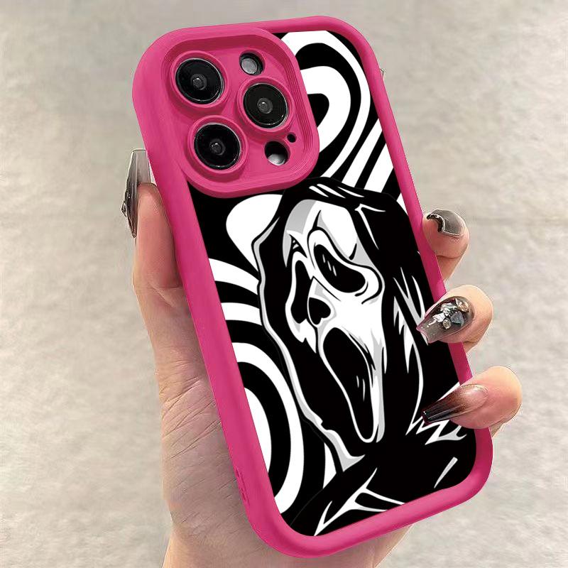 Fashionable Skull Printed Phone Case For iPhone 16 15 14 13 12 11 Pro Max XS X XR 7 8 SE Thickened Silicone Soft Back Cover