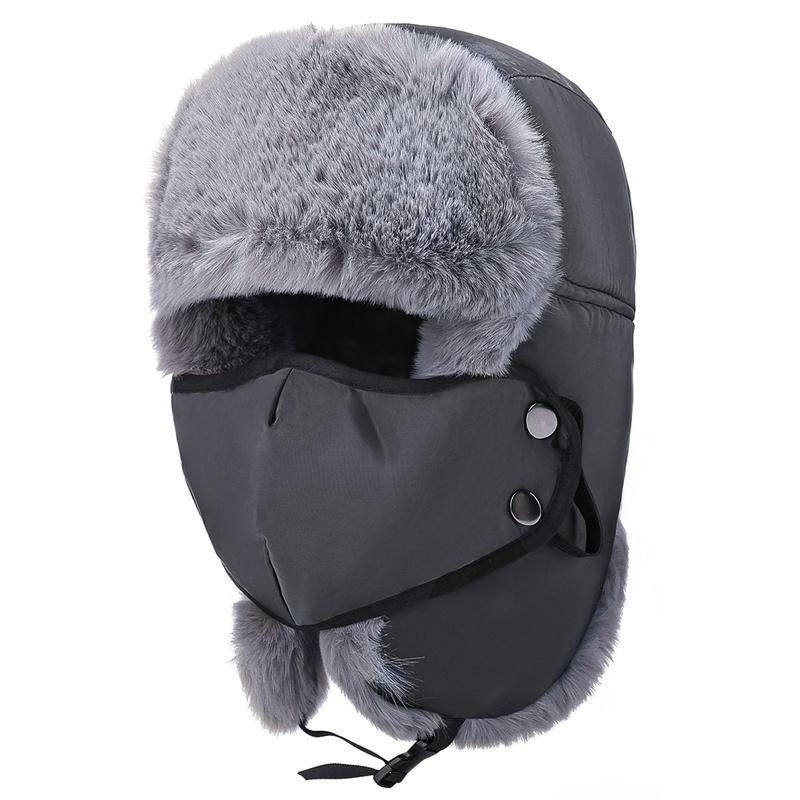 Winter Thick Bomber Hat Men's Velvet Warm Ear Protection Cap Outdoor Cycling Mountaineering Wind-Proof Cap