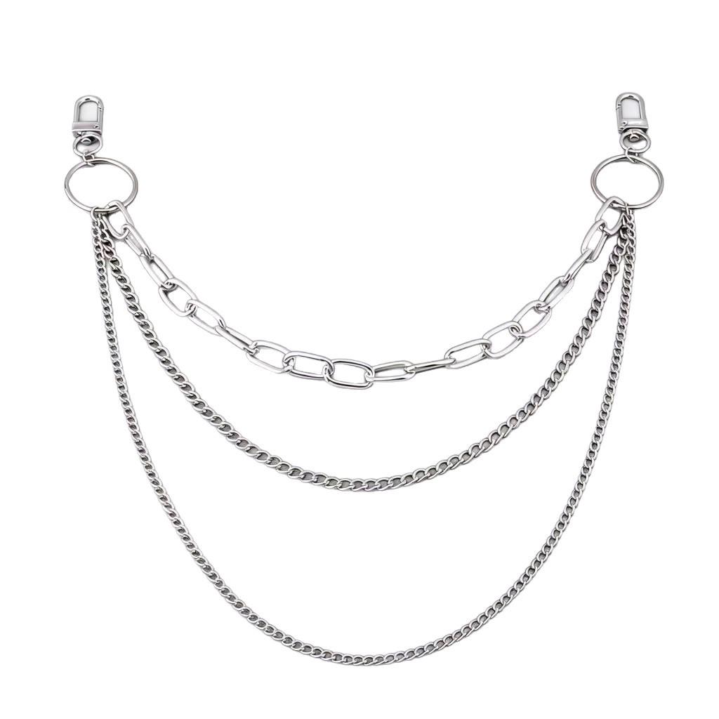 Versatile Metal Tassel Waist Chain with Layers and Geometric Rings
