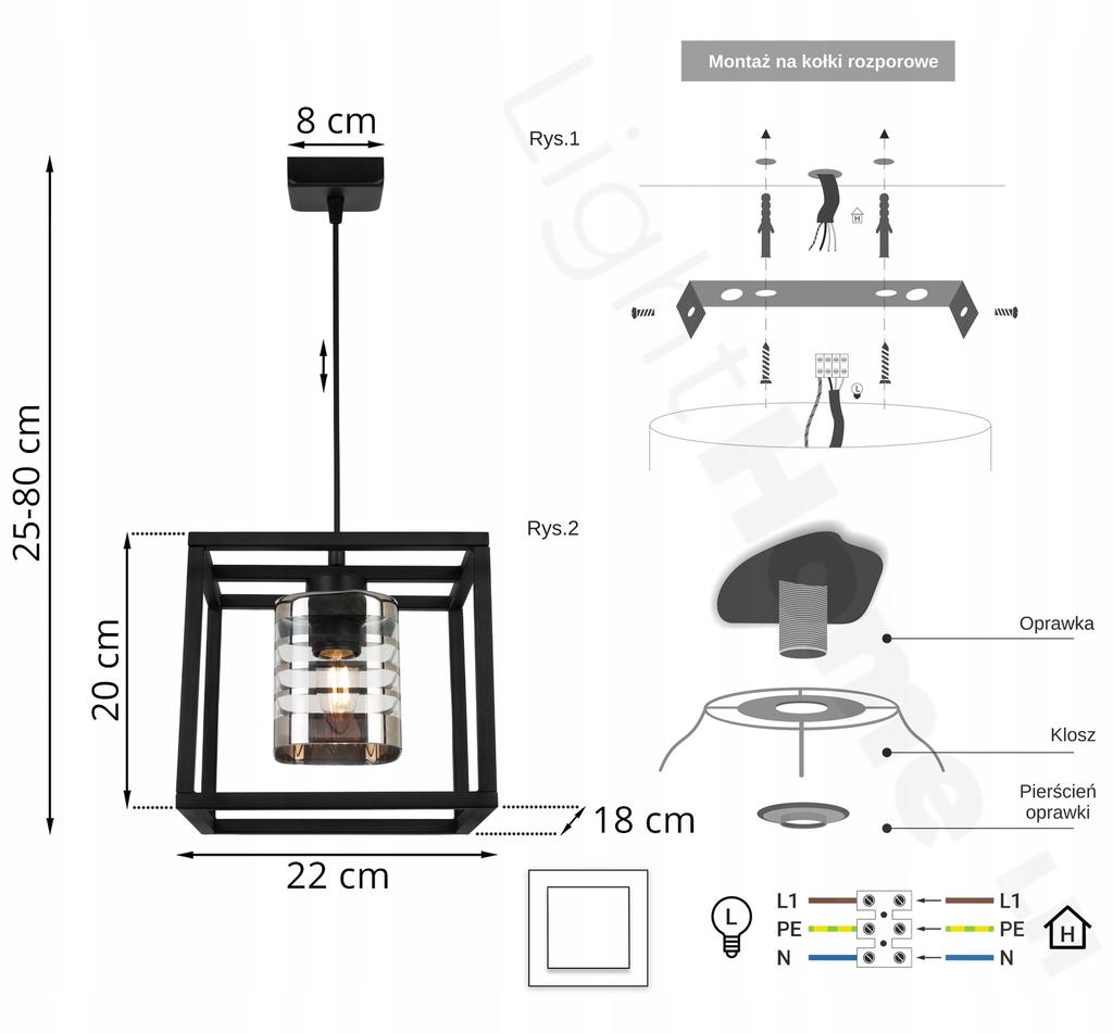 HÄNGELAMPE KÄFIG ELEGANTER GLASBALL