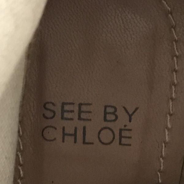 SEE BY CHLOE Leather Short Boots White 36 / 22.5-23.5 Engineer Western(USED)