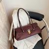 Vintage college style tote bag simple shoulder armpit bag ins premium sense niche locomotive bag