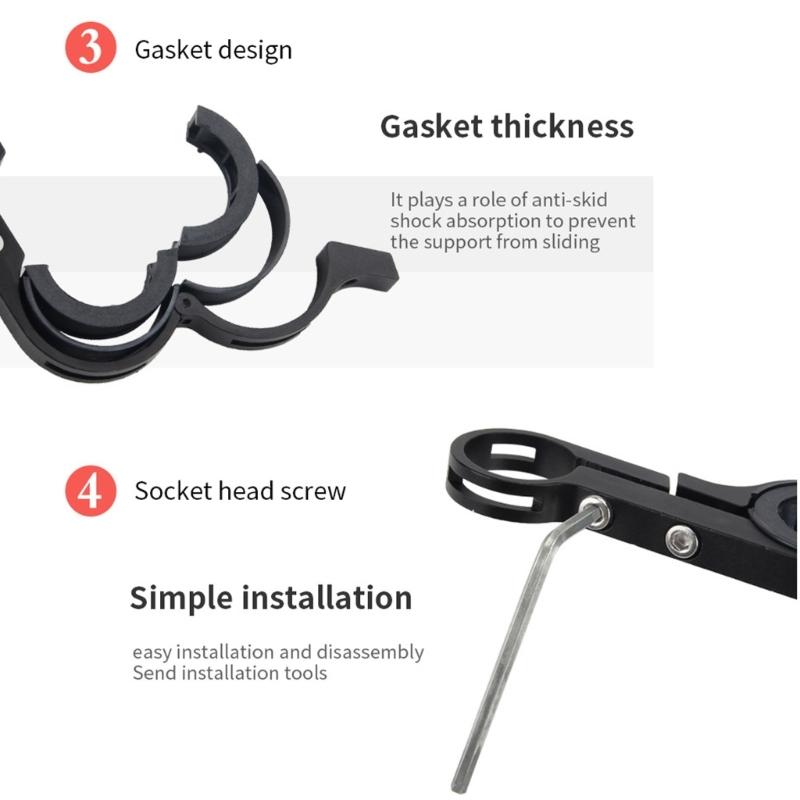 Bike Handlebar Extender Portable Bicycle-Handlebar Extension Double Bike Handlebar Bracket for Holding Bicycle-Headlight