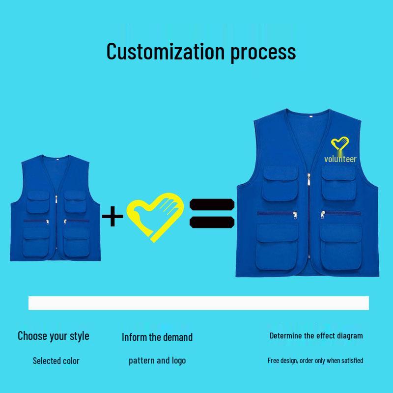 Custom Multi-pocket Director Vest with Logo for Outdoor Activities & Volunteer Work Multi-pocket Vest