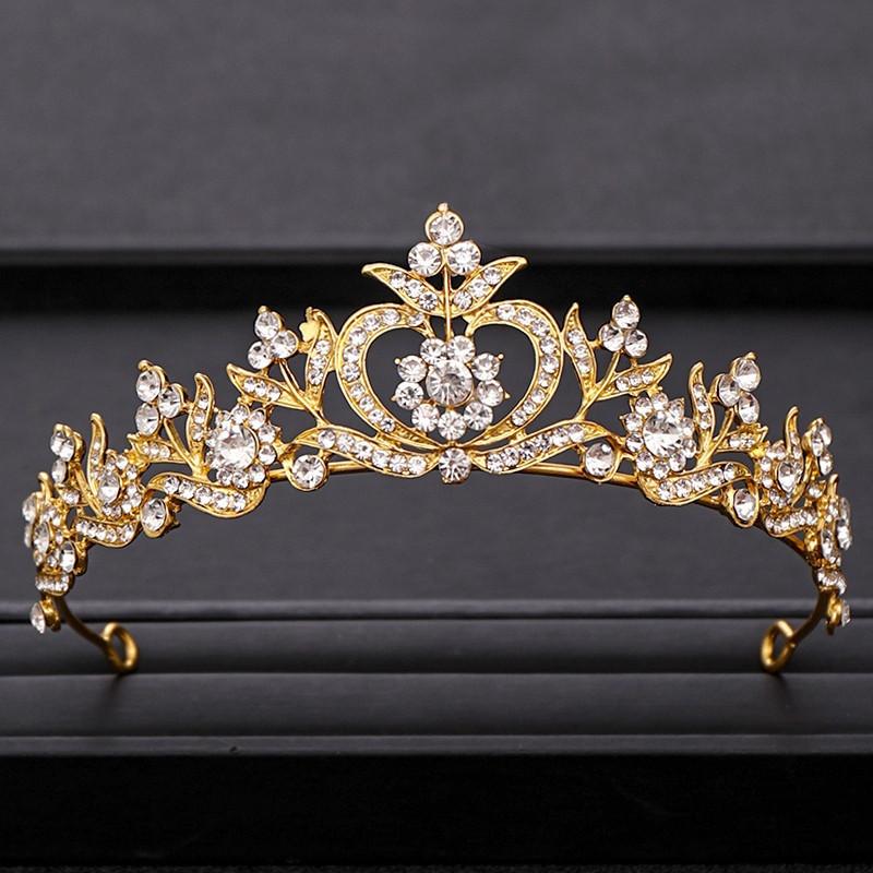 Coroană de Nuntă Bijuterii de Păr Accesorii de Păr de Mireasă Femei Coroană Baroc Strassuri Cristal Tiare Mireasă Regină Coroane de Petrecere Cadou