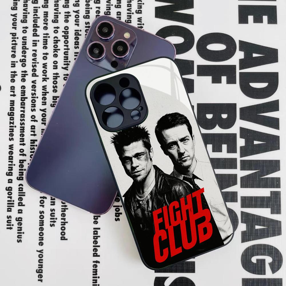 Fight Club Movie Phone Case for Iphone 17 16 15 14 12 11 13 Pro Max Mini X Air Puls Black Glass Cover